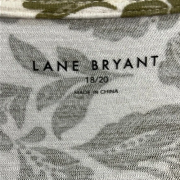 Lane Bryant Green and Cream Short Sleeve  swing Tee size 18/20 2X - Picture 2 of 6